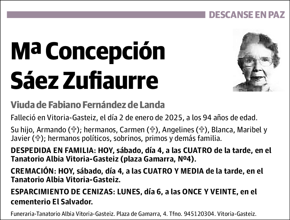 Mª Concepción Sáez Zufiaurre