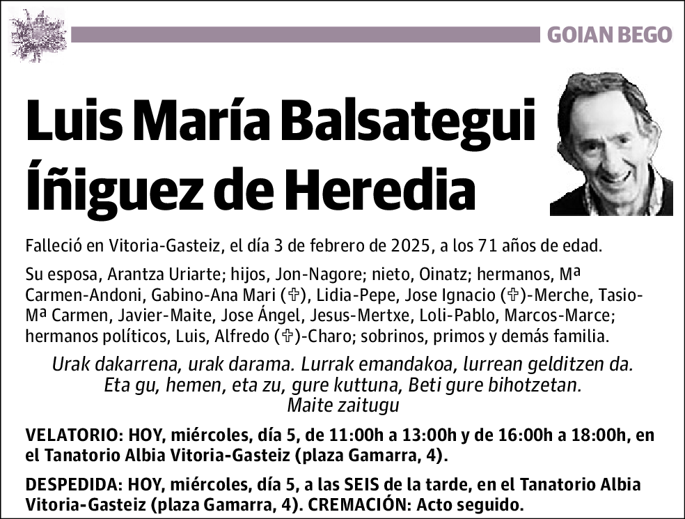 Luis María Balsategui Íñiguez De Heredia