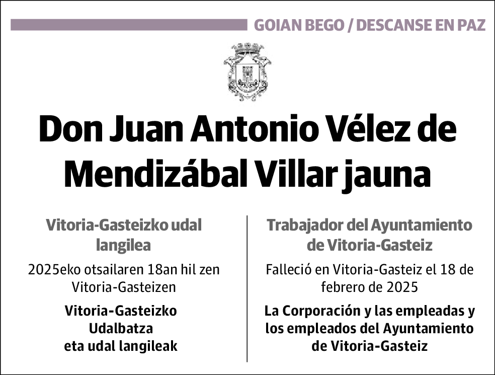 Juan Antonio Vélez de Mendizábal Villar