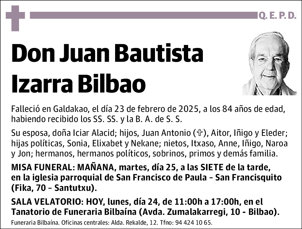 Juan Bautista Izarra Bilbao