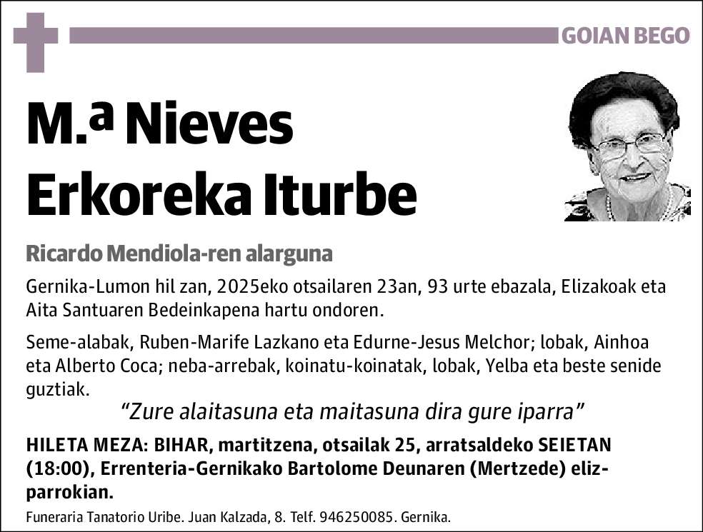 Mª Nieves Erkoreka Iturbe
