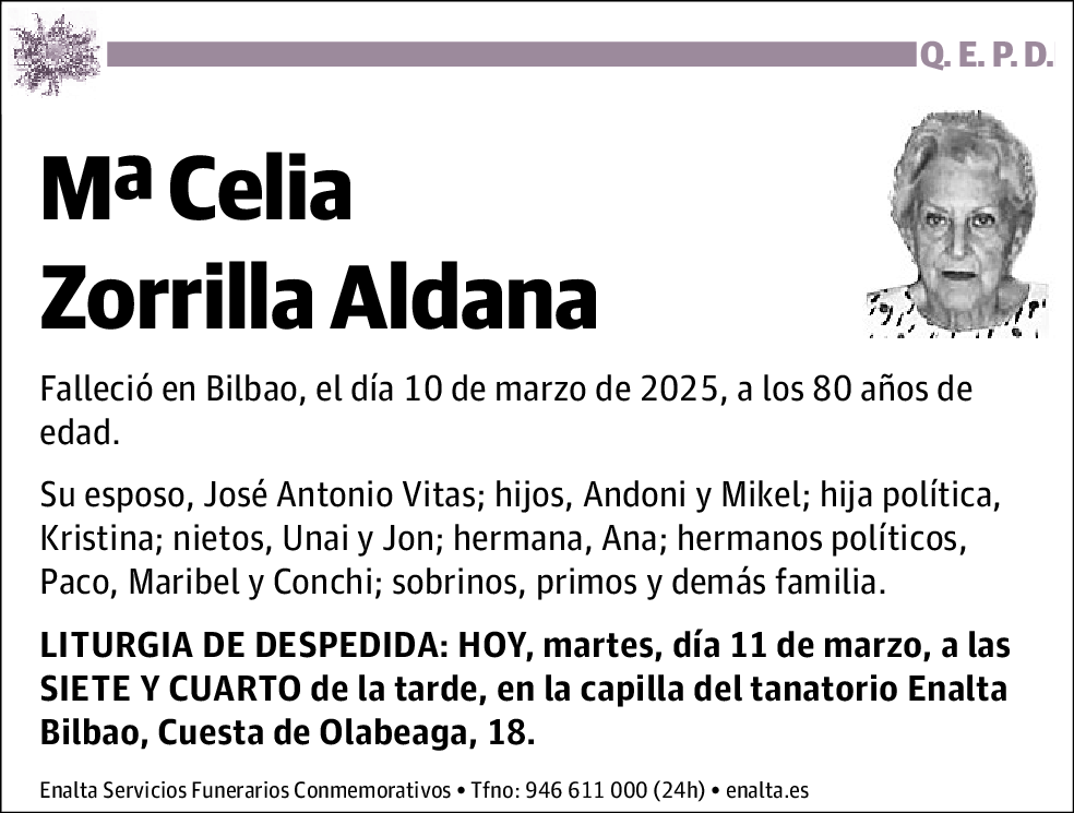 María Celia Zorrilla Aldana
