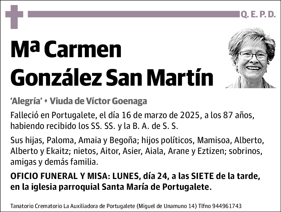 Mª Carmen González San Martín