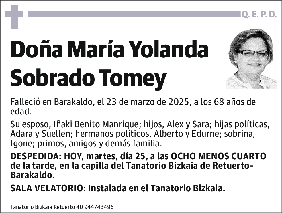 María Yolanda Sobrado Tomey