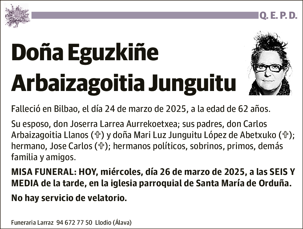 Eguzkiñe Arbaizagoitia Junguitu
