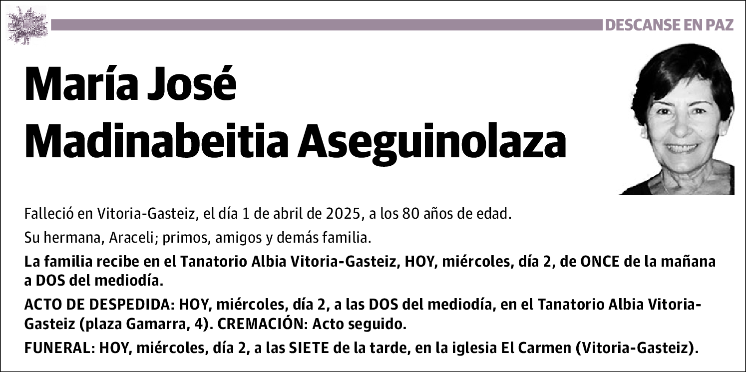 María José Madinabeitia Aseguinolaza