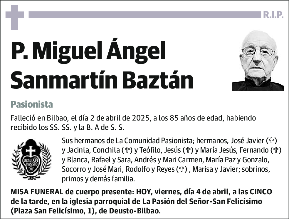 P. Miguel Ángel Sanmartin Baztan