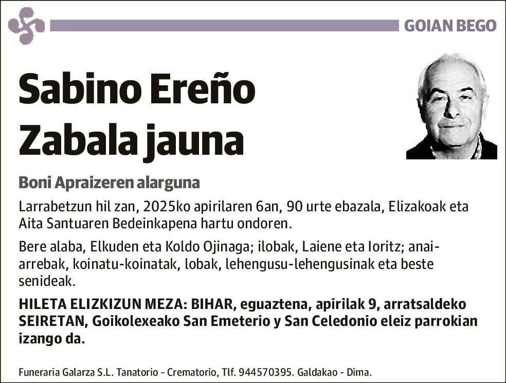 Sabino Ereño Zabala