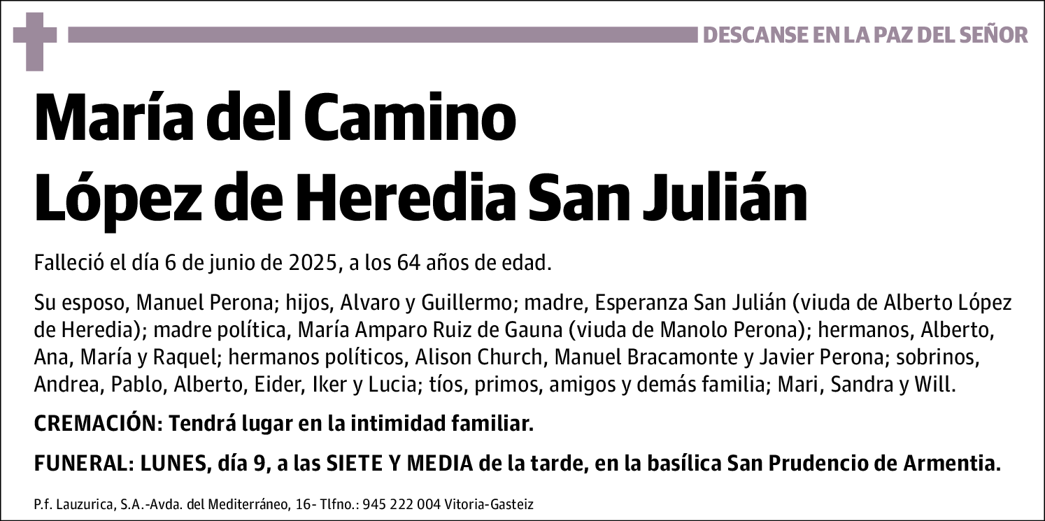 Maria Del Camino Lopez de Heredia San Julian