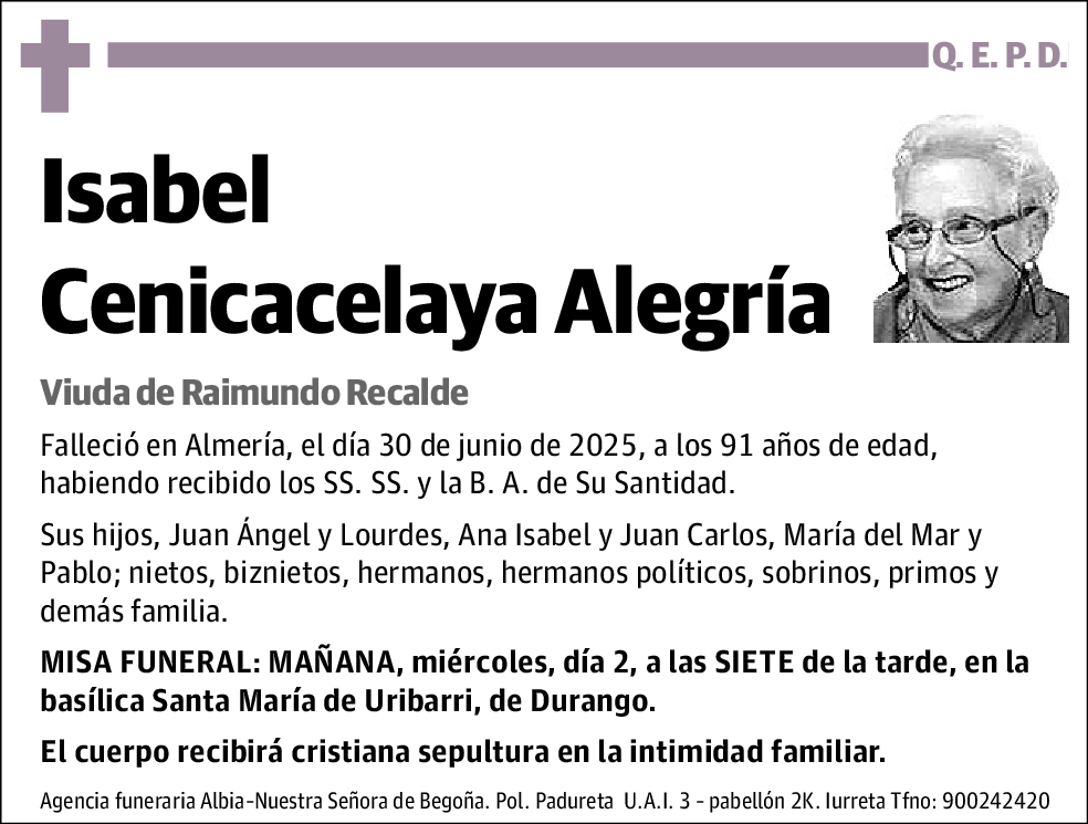 Isabel Cenicacelaya Alegría