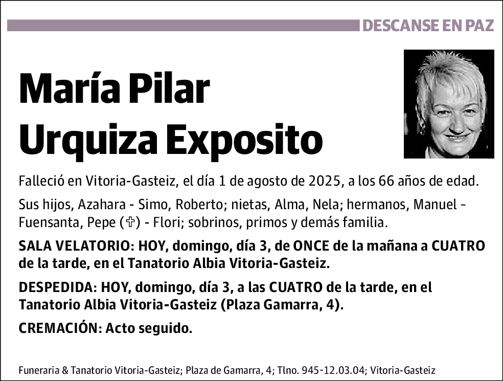 María Pilar Urquiza Expósito