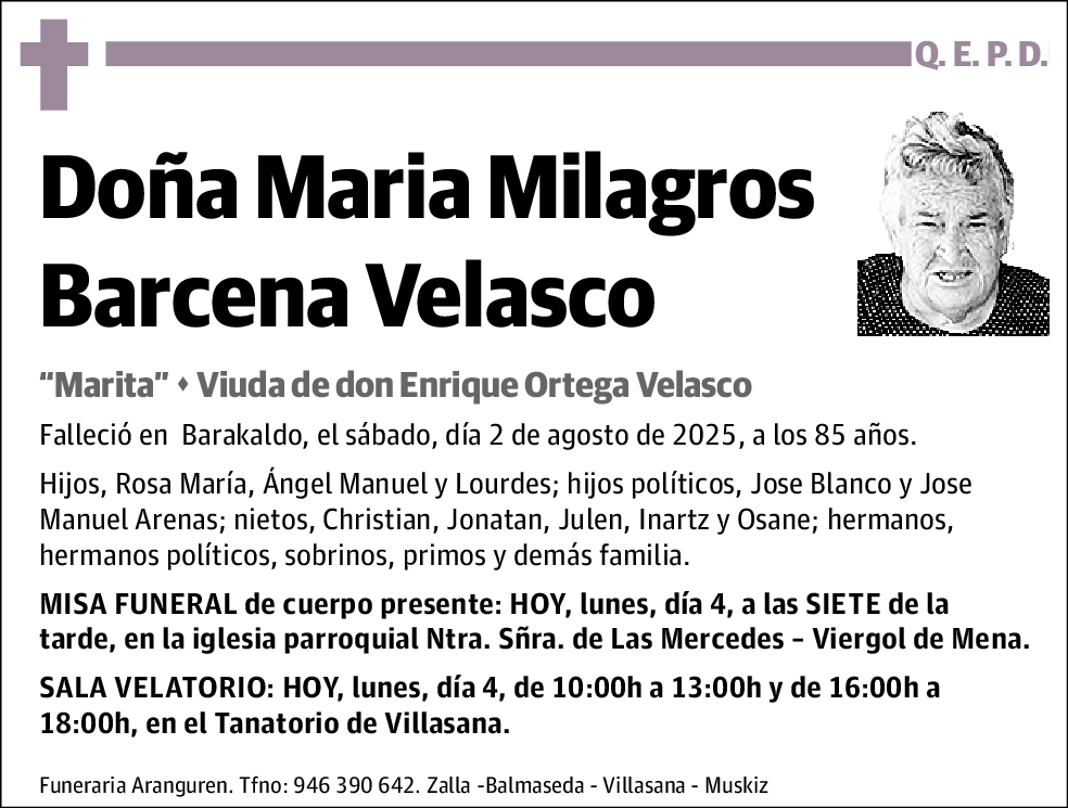 María Milagros Barcena Velasco