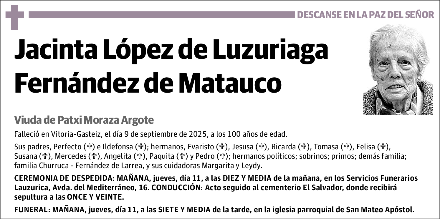 Jacinta López de Luzuriaga Fernández de Matauco
