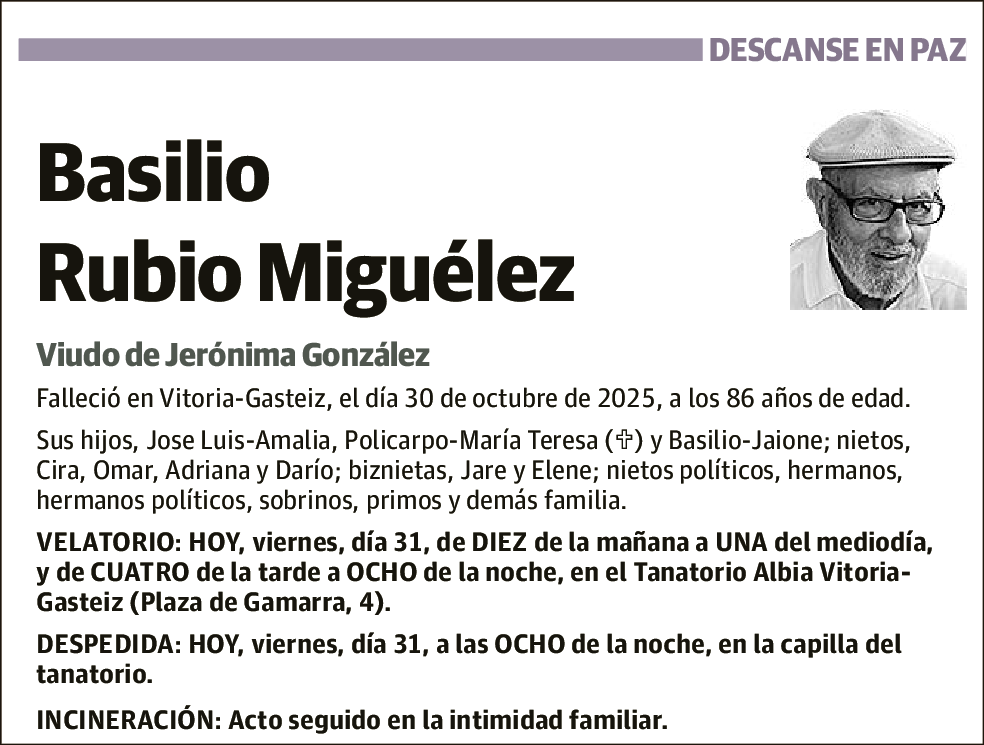 Basilio Rubio Miguélez
