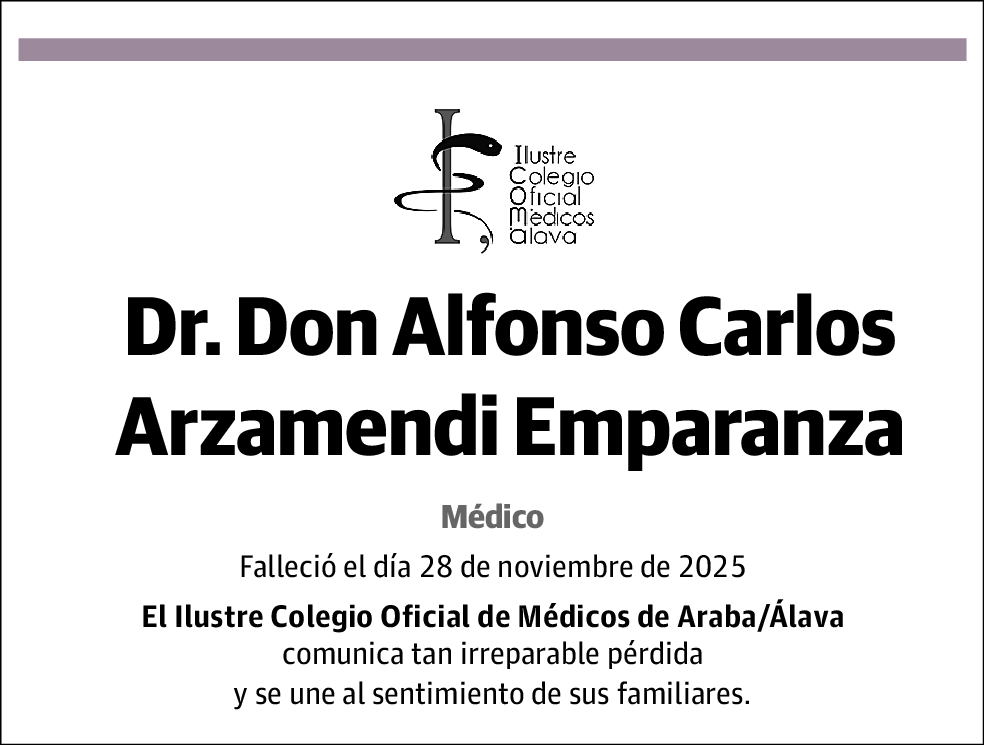 Dr. Don Alfonso Carlos Arzamendi Emparanza