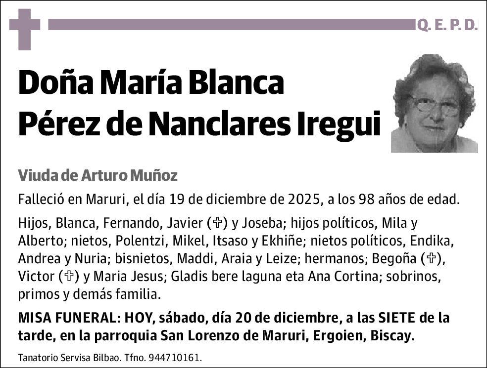 María Blanca Pérez de Nanclares Iregui