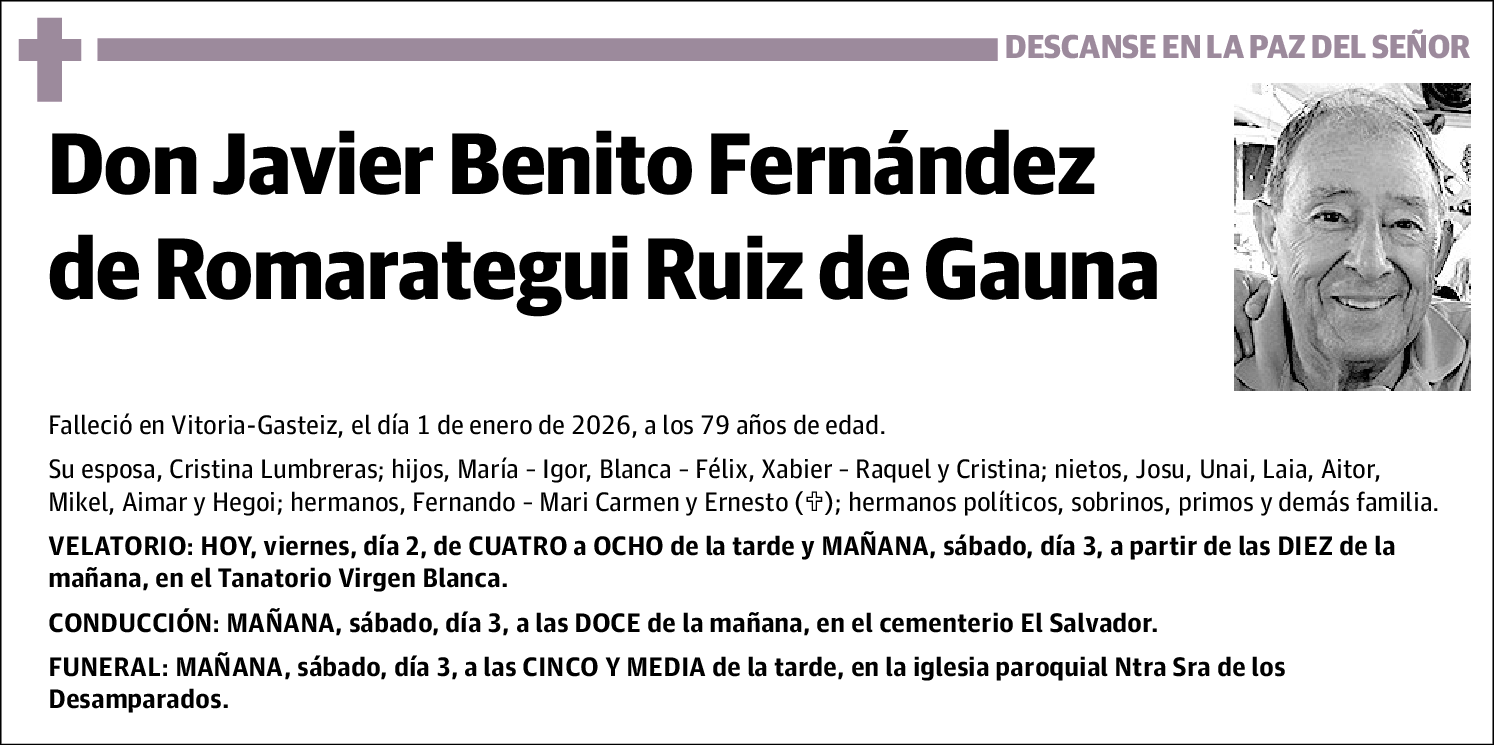 Javier Benito Fernández de Romarategui Ruiz de Gauna