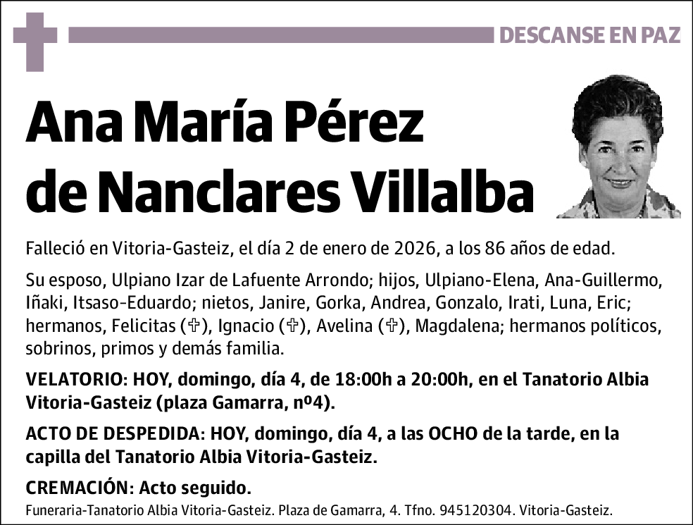 Ana María Pérez de Nanclares Villalba