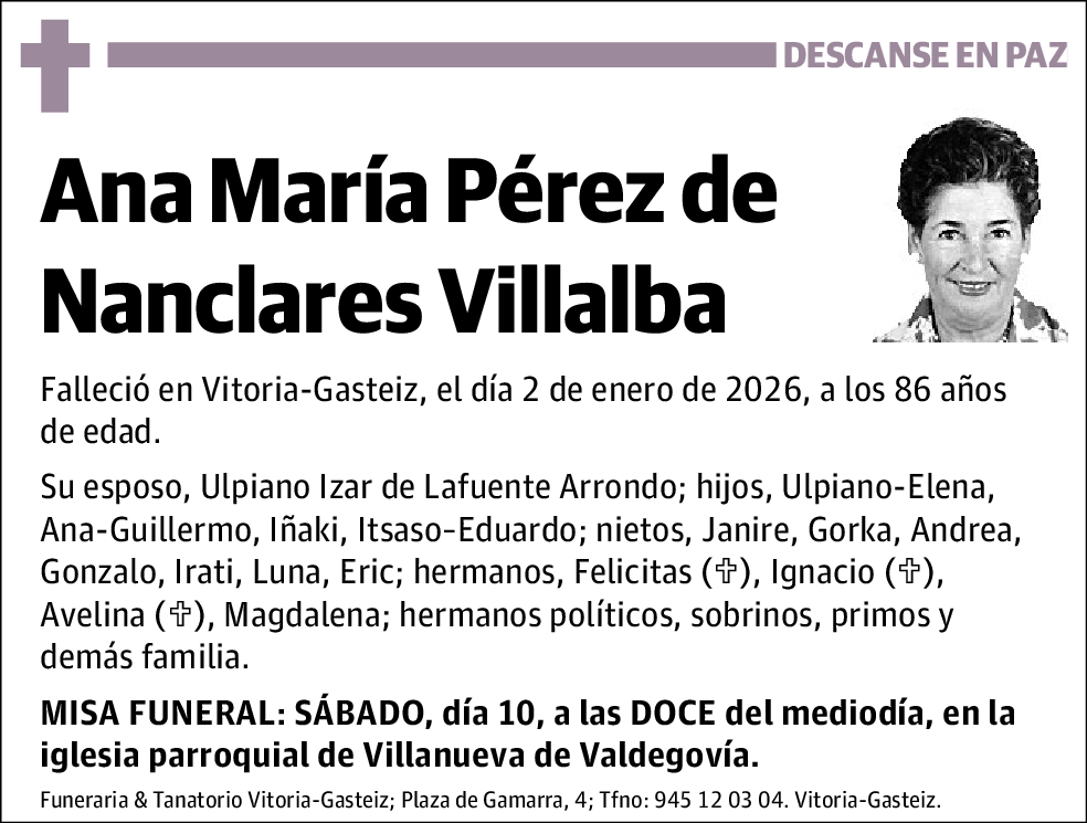 Ana María Pérez de Nanclares Villalba