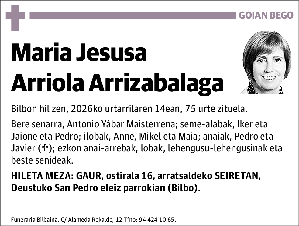 María Jesusa Arriola Arrazabalaga