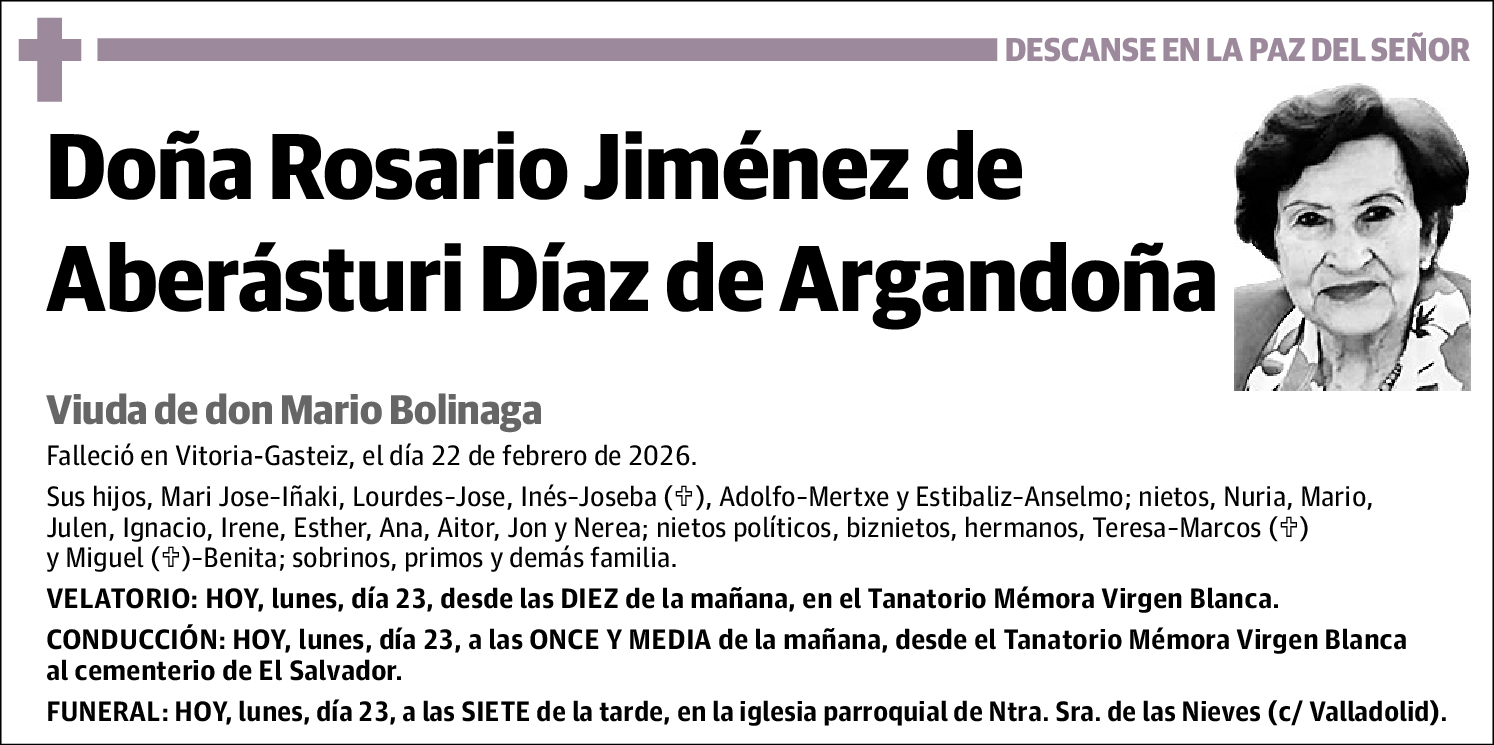 Rosario Jiménez de Aberásturi Díaz de Argandoña