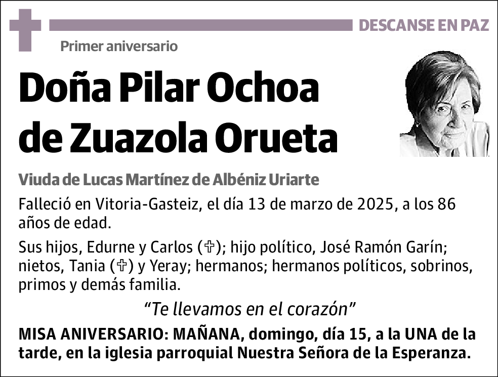 Pilar Ochoa de Zuazola Orueta