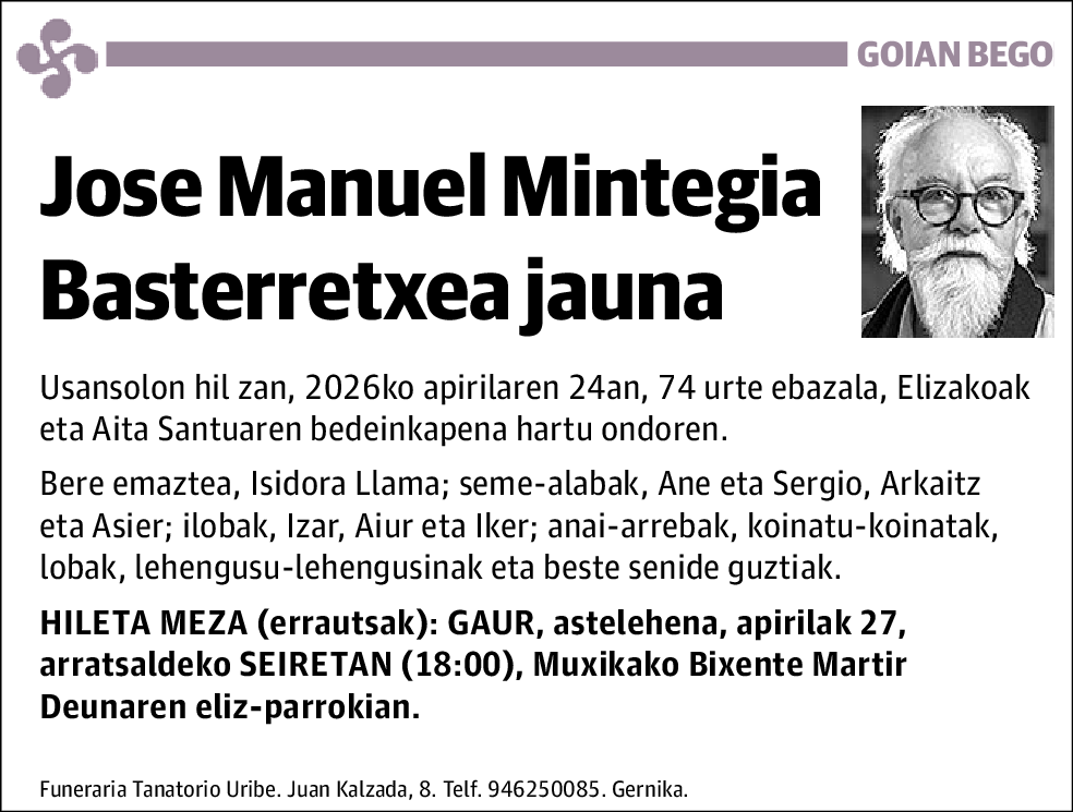 José Manuel Mintegia Basterretxea