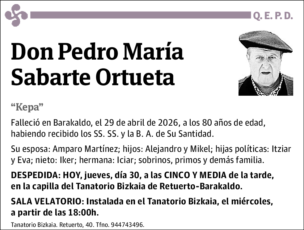 Pedro María Sabarte Ortueta