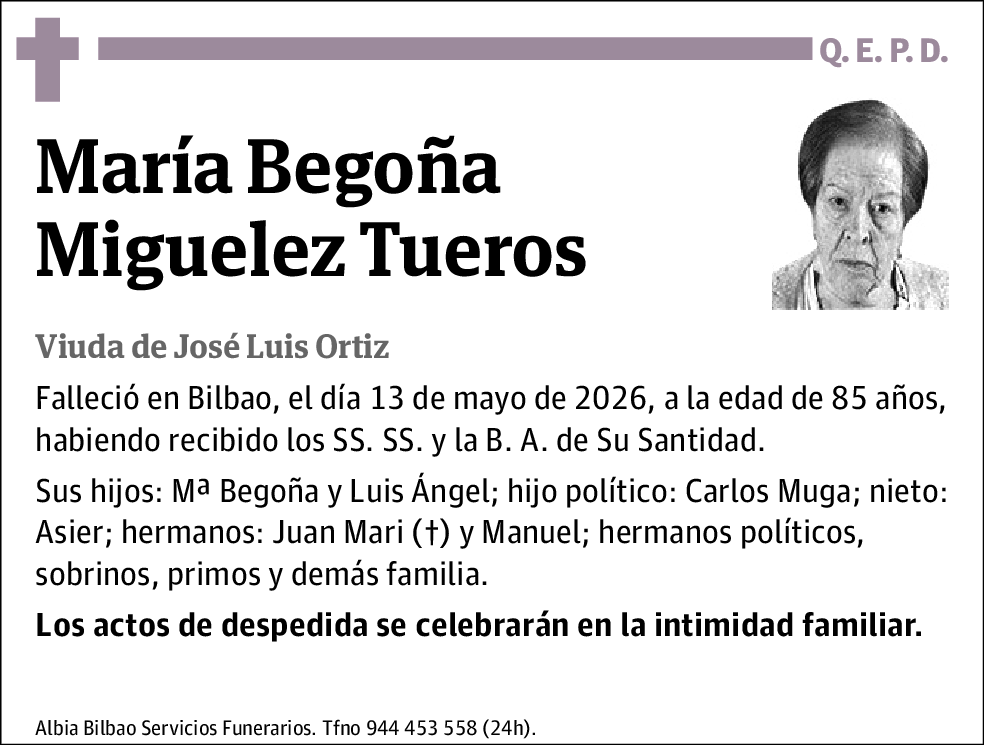 María Begoña Miguelez Tueros