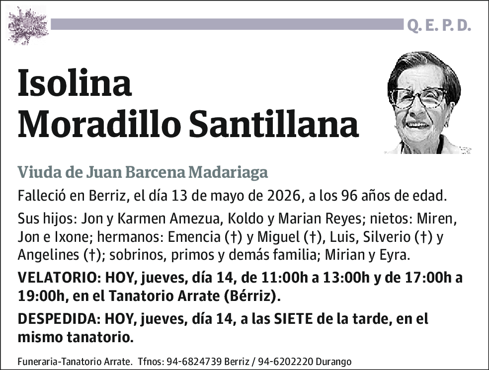 Isolina Moradilla Santillana