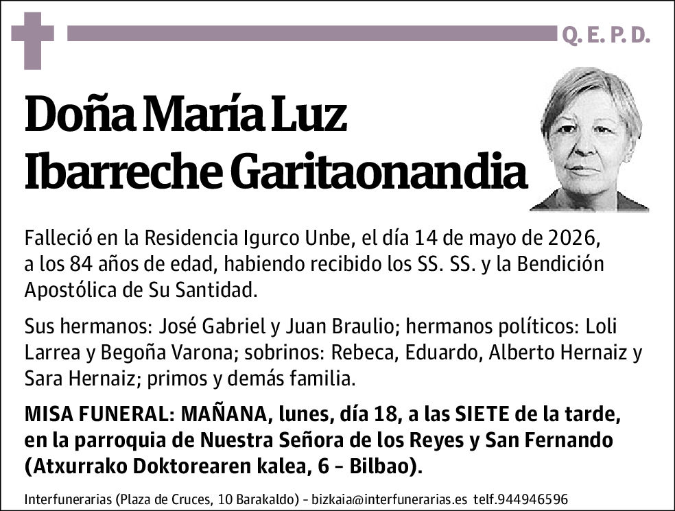 María Luz Ibarreche Garitaonandia