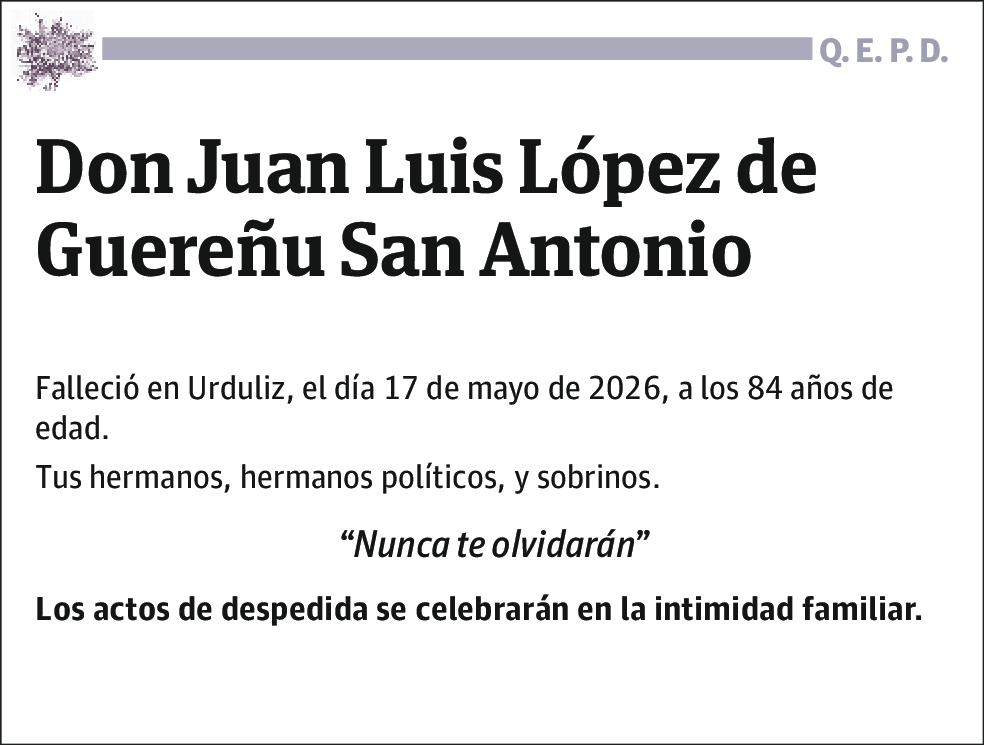 Juan Luis Lopez de Guereñu San Antonio