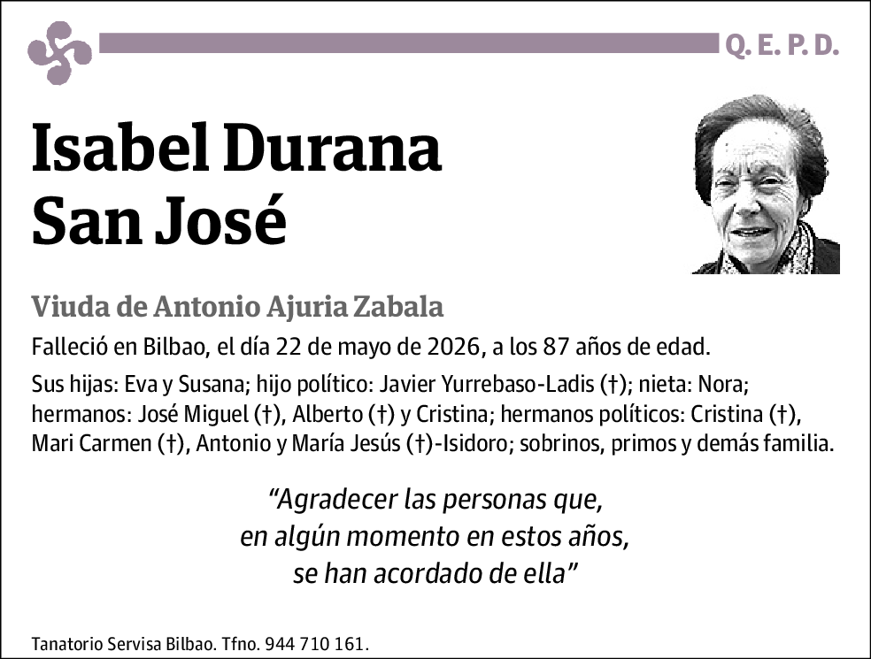 Isabel Durana San José