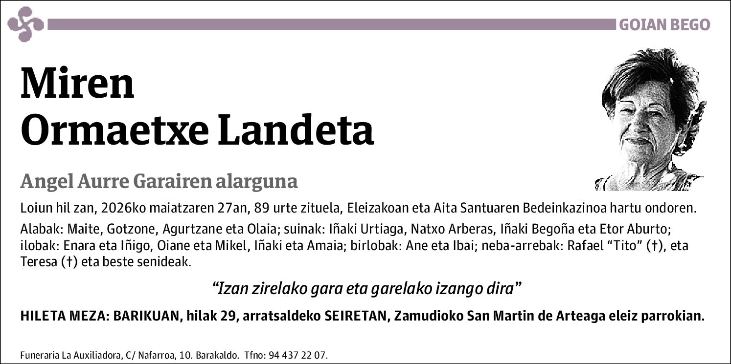 Miren Ormaetxe Landeta