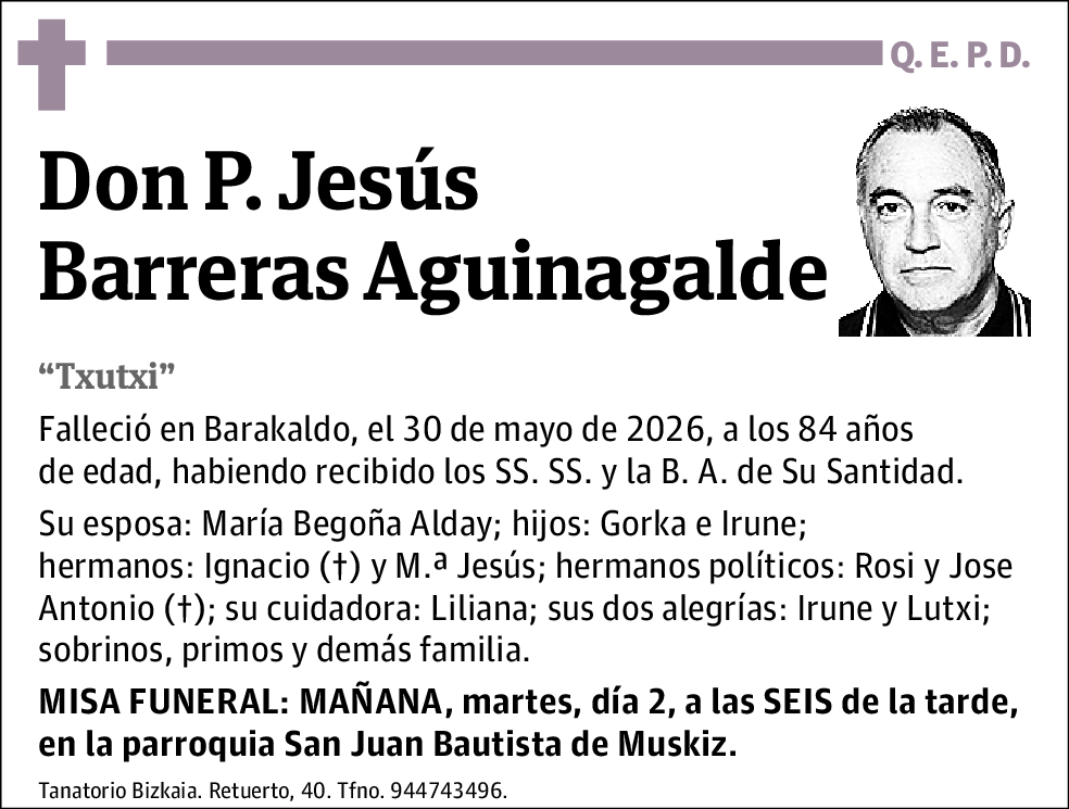 P. Jesús Barreras Aguinagalde