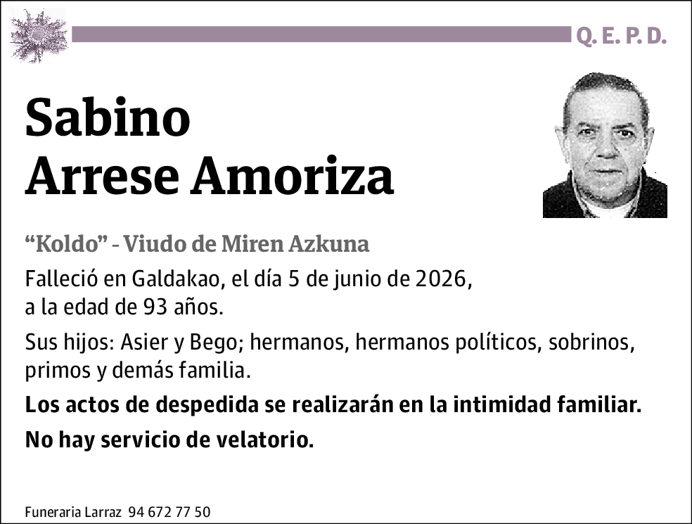 Sabino Arrese Amoriza