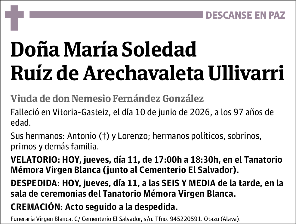 María Soledad Ruíz de Arechavaleta Ullivarri