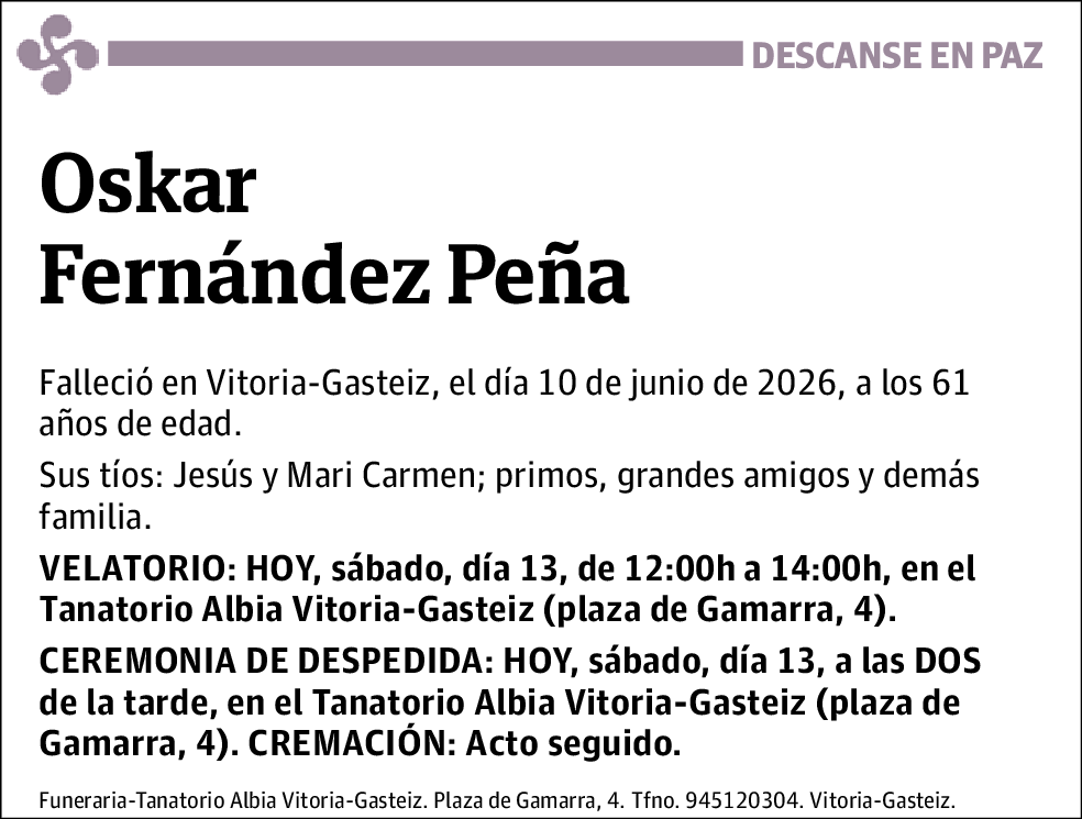 Fernández Peña. Oskar
