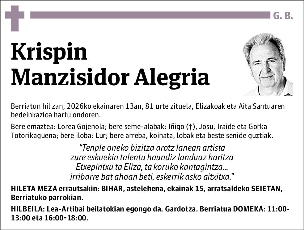 Krispin Manzisidor Alegria