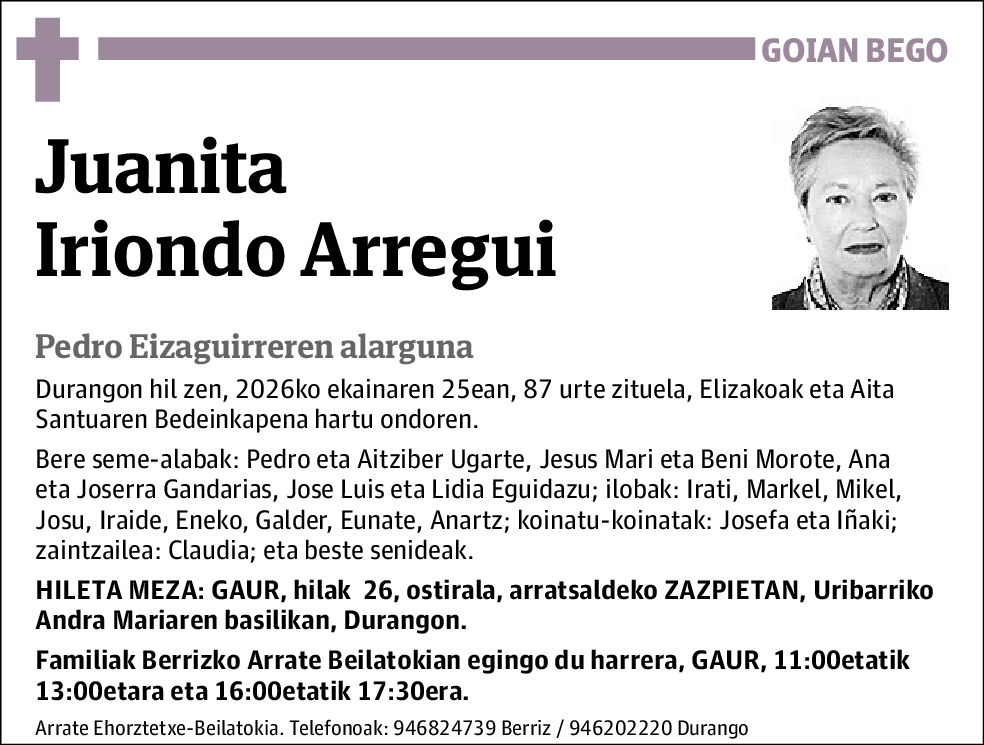 Juanita Iriondo Arregui