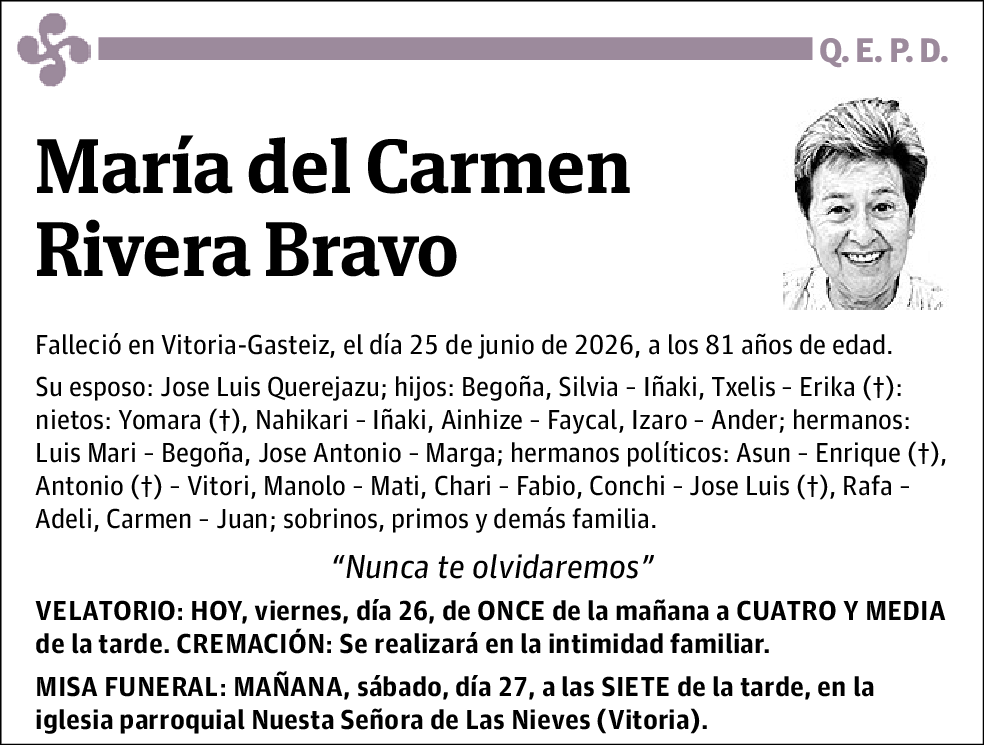 María Del Carmen Rivera Bravo