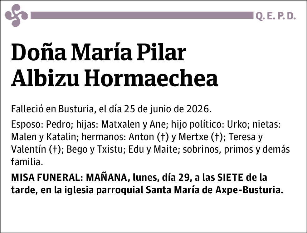 María Pilar Albizu Hormaechea