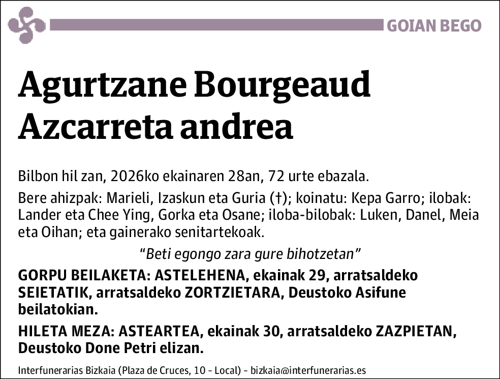 Miren Agurtzane Bourgeaud Azcarreta