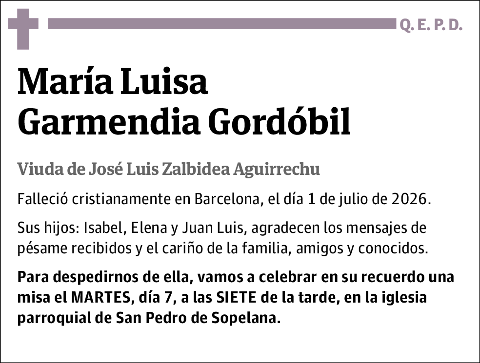 María Luisa Garmendia Gordóbil