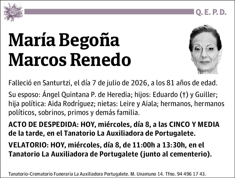 María Begoña Marcos Renedo
