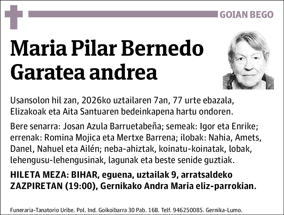Maria Pilar Bernedo Garatea