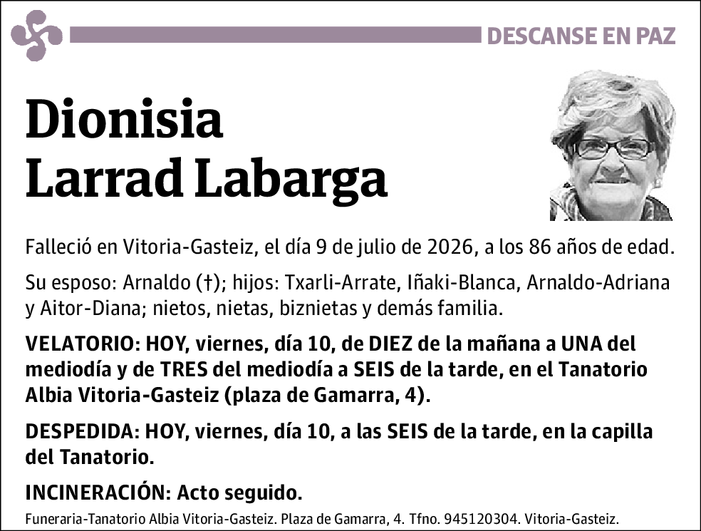 Dionisia Larrad Labarga