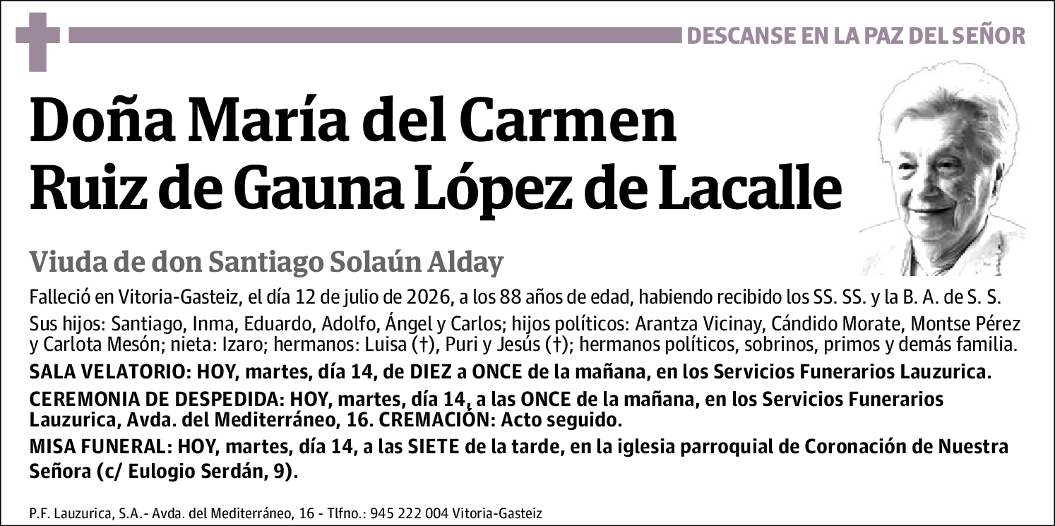 María del Carmen Ruiz de Gauna López de Lacalle