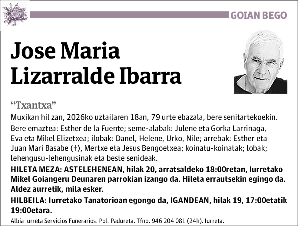 Jose Maria Lizarraklde Ibarra