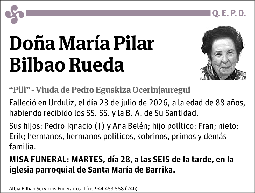María Pilar Bilbao Rueda